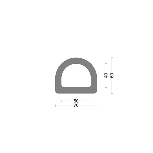 D fender rubber profile DD 70x60mm