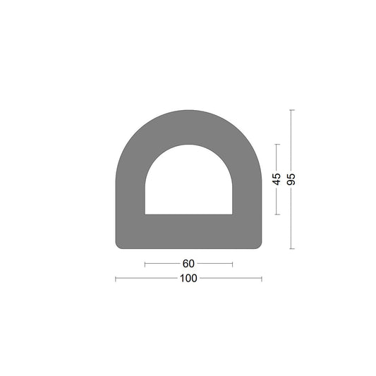 D fender rubber profile DD 100x95mm - SBR Natural Rubber