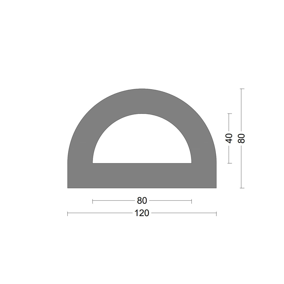 D fender rubber profile DD 120x80mm