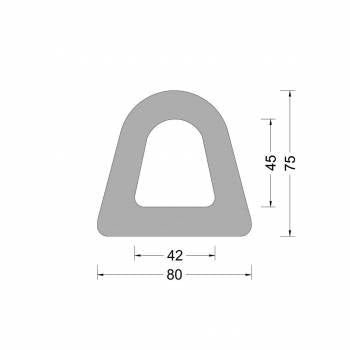 Rubber Delta fender profile 80x75mm
